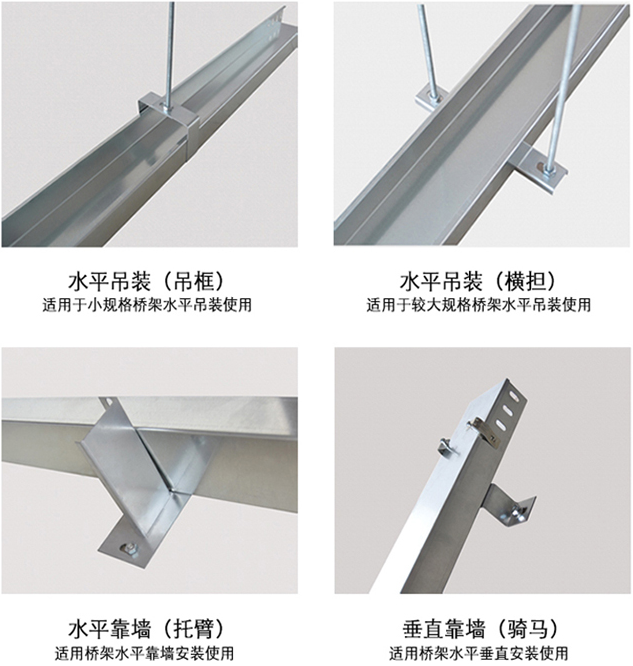 電纜橋架最常見(jiàn)的幾種安裝方式(圖1)